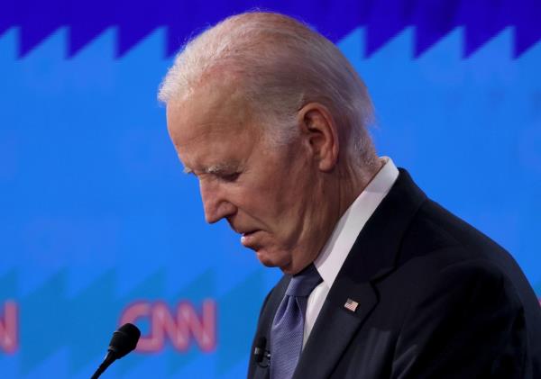 President Joe Biden participates in the CNN Presidential Debate at the CNN Studios on June 27, 2024 in Atlanta, Georgia