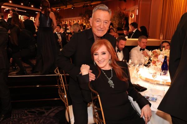 Bruce Springsteen and Patti Scialfa at the 81st Golden Globe Awards held at the Beverly Hilton Hotel on January 7, 2024 in Beverly Hills, California. 