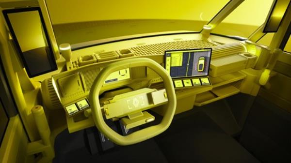 Renault Estafette Co<em></em>ncept electric van, steering wheel, dashboard